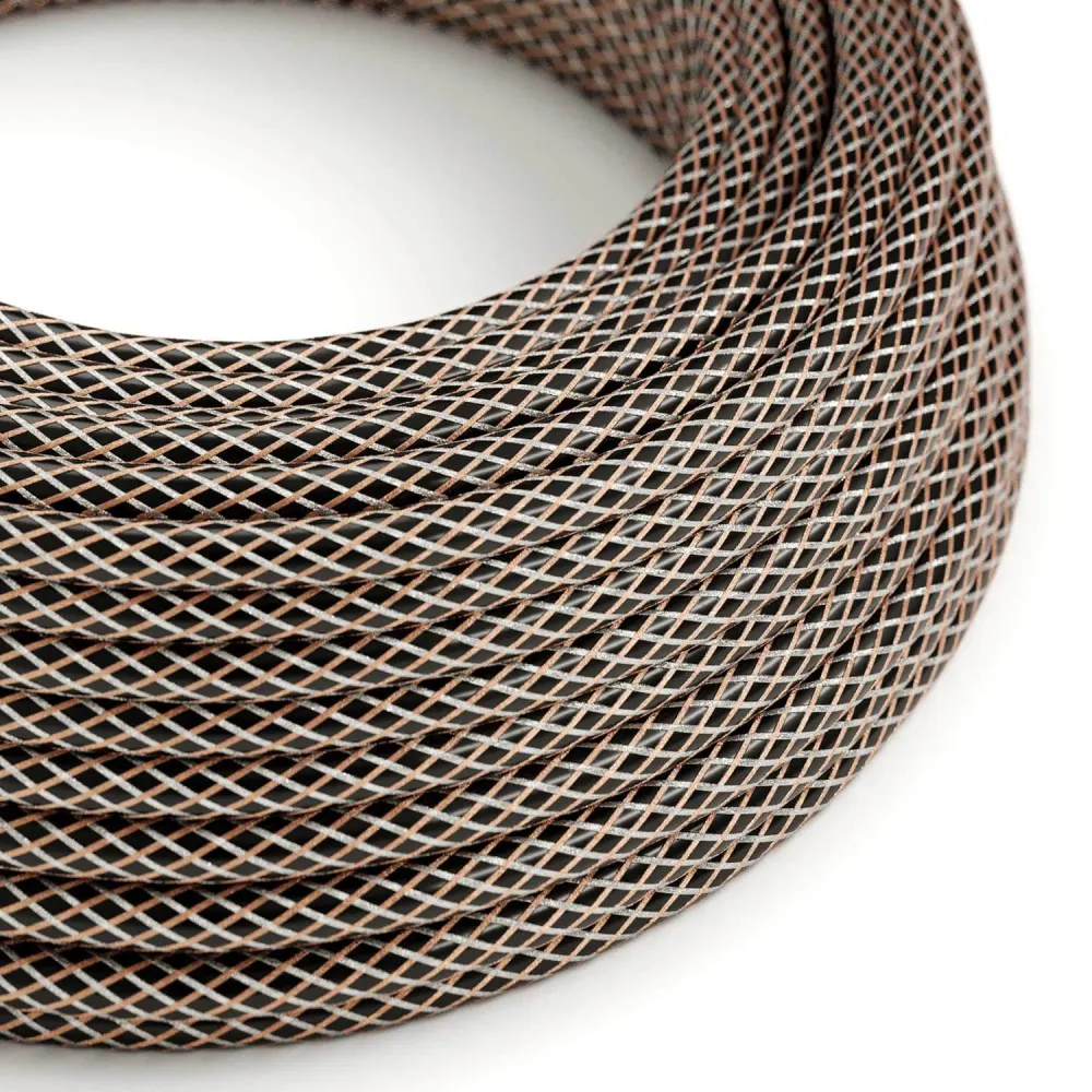 Filo elettrico Nero con maglia Rame e e Rame stagnato - L'Originale Creative Cables, per le tue lampade - RR03