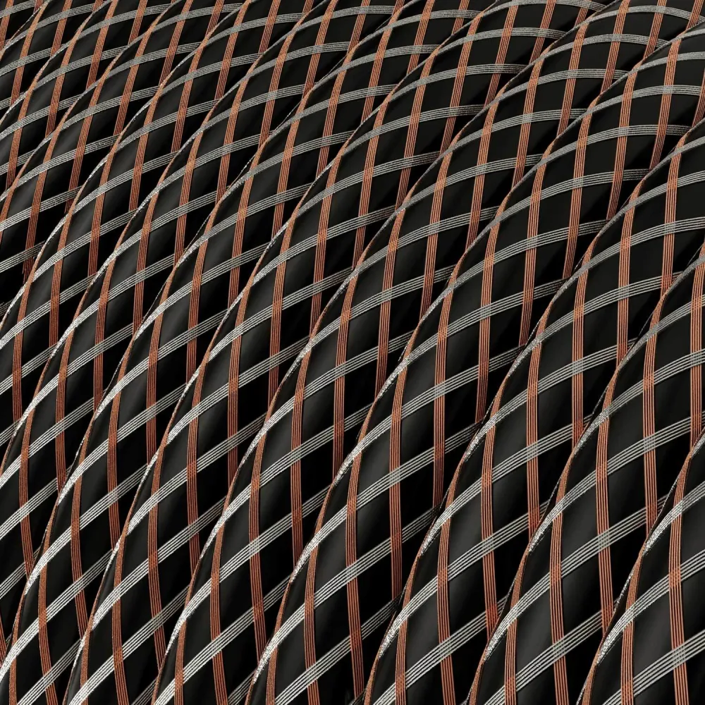 Filo elettrico Nero con maglia Rame e e Rame stagnato - L'Originale Creative Cables, per le tue lampade - RR03