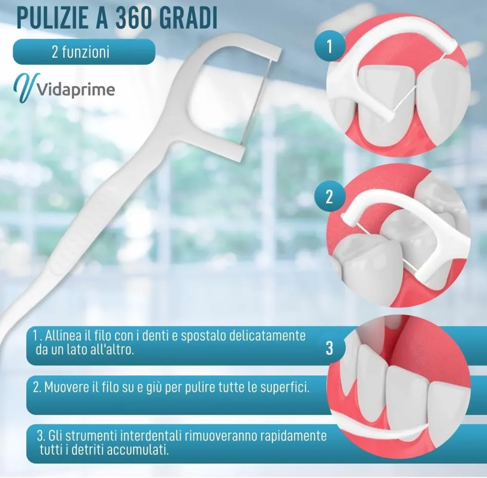 Filo Interdentale con Manico PREMIUM | Pack 200