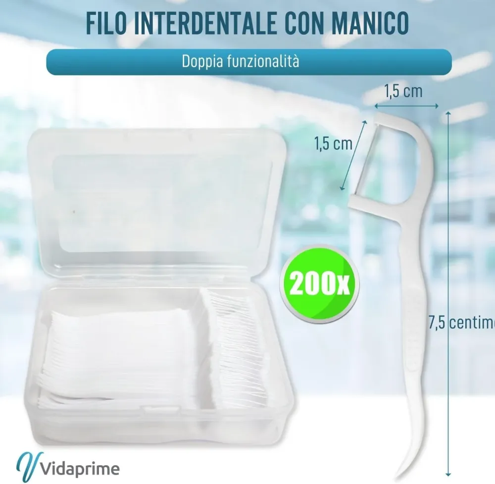 Filo Interdentale con Manico PREMIUM | Pack 200