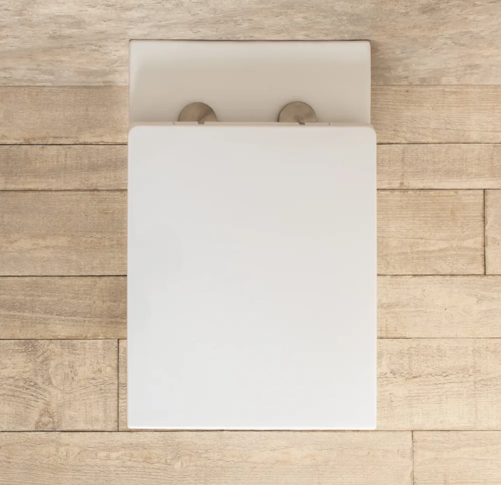 WC Filo Parete Square con seduta e copri vaso L35xP55.5xA39.5cm