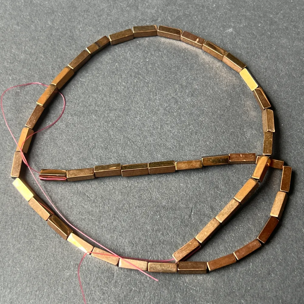 Filo di perle pietre semipreziose HEMATITE BRICK ROSE