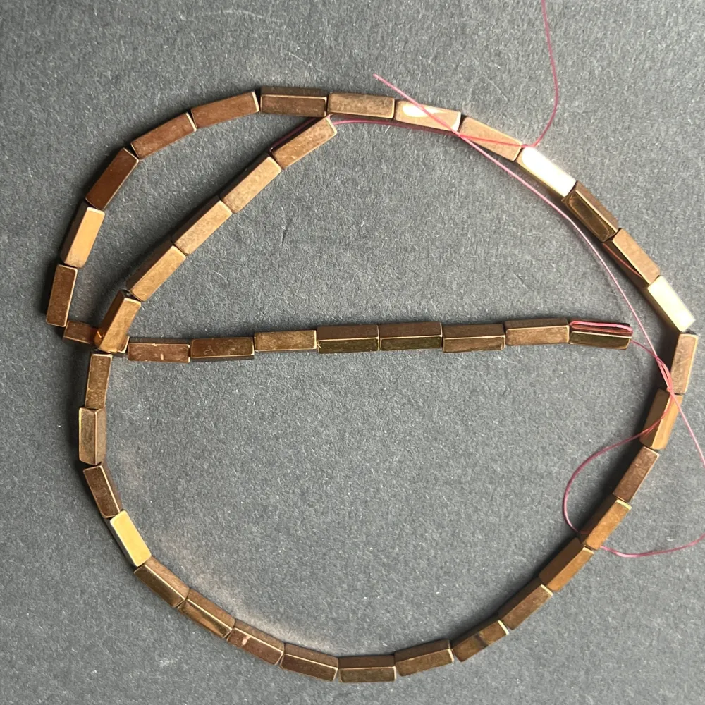 Filo di perle pietre semipreziose HEMATITE BRICK ROSE