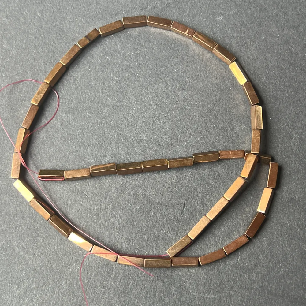 Filo di perle pietre semipreziose HEMATITE BRICK ROSE