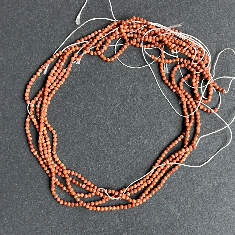 Filo di perline pietre semipreziose sfere sfaccettate GRANATO ARANCIO