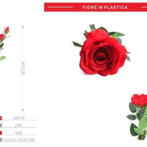 FIORE PLAST. ROSA 65CM
