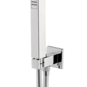 GRUPPO PRESA ACQUA QUADRO CON DOCCETTA E FLESSIBILE PVC VEMA WELLNESS BRASS OTTONE V08133