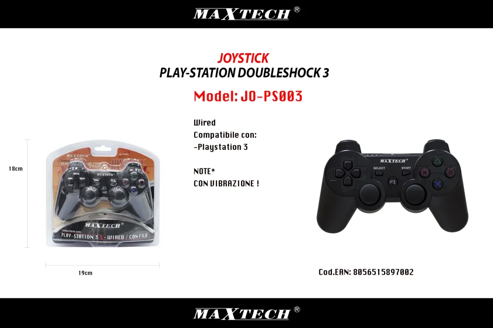Joystick Gamepad Con Filo Compatibile Ps3 Joypad Usb Controller Vibrazione