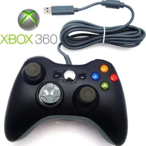 Joystick Joypad Controller Nero Per Xbox 360 X360 Con Cavo Filo Usb Compatibile