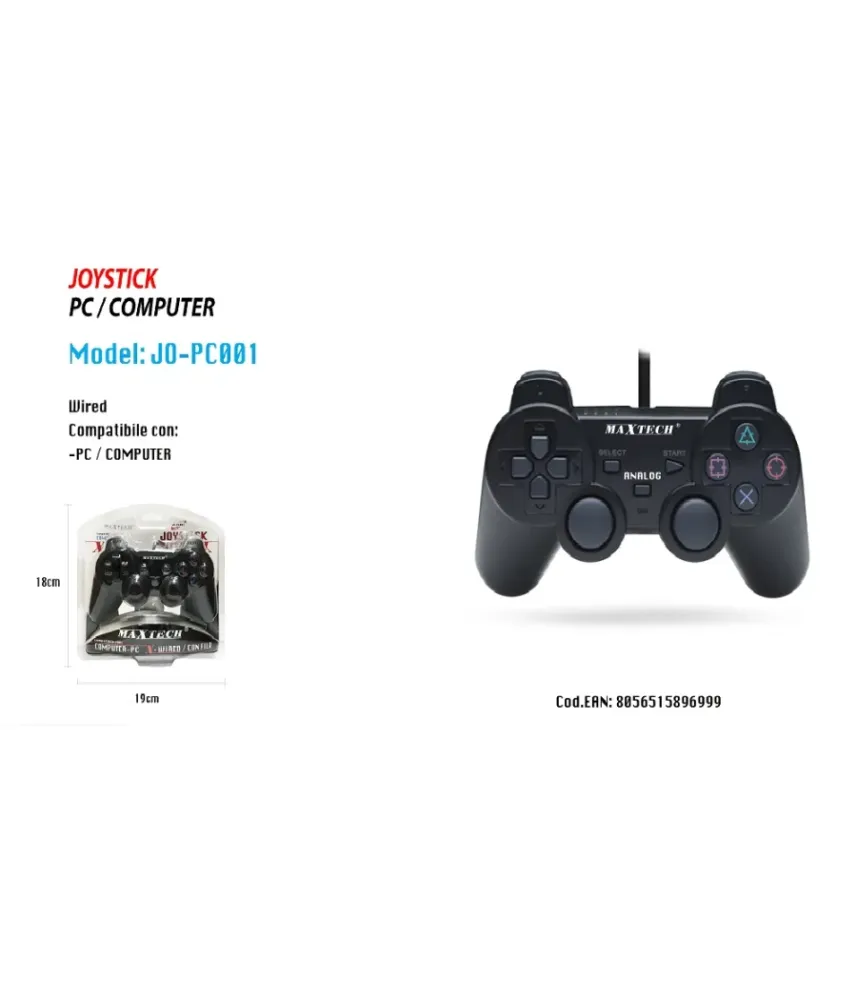 Joystick Usb Per Pc Con Filo Joypad Analogico Per Pc / Computer Maxtech Jo-pc01