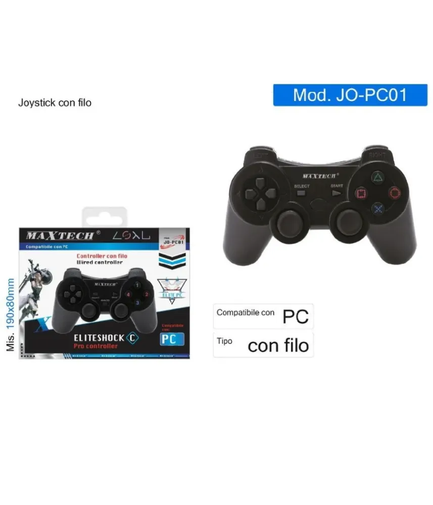 Joystick Usb Per Pc Con Filo Joypad Analogico Per Pc / Computer Maxtech Jo-pc01