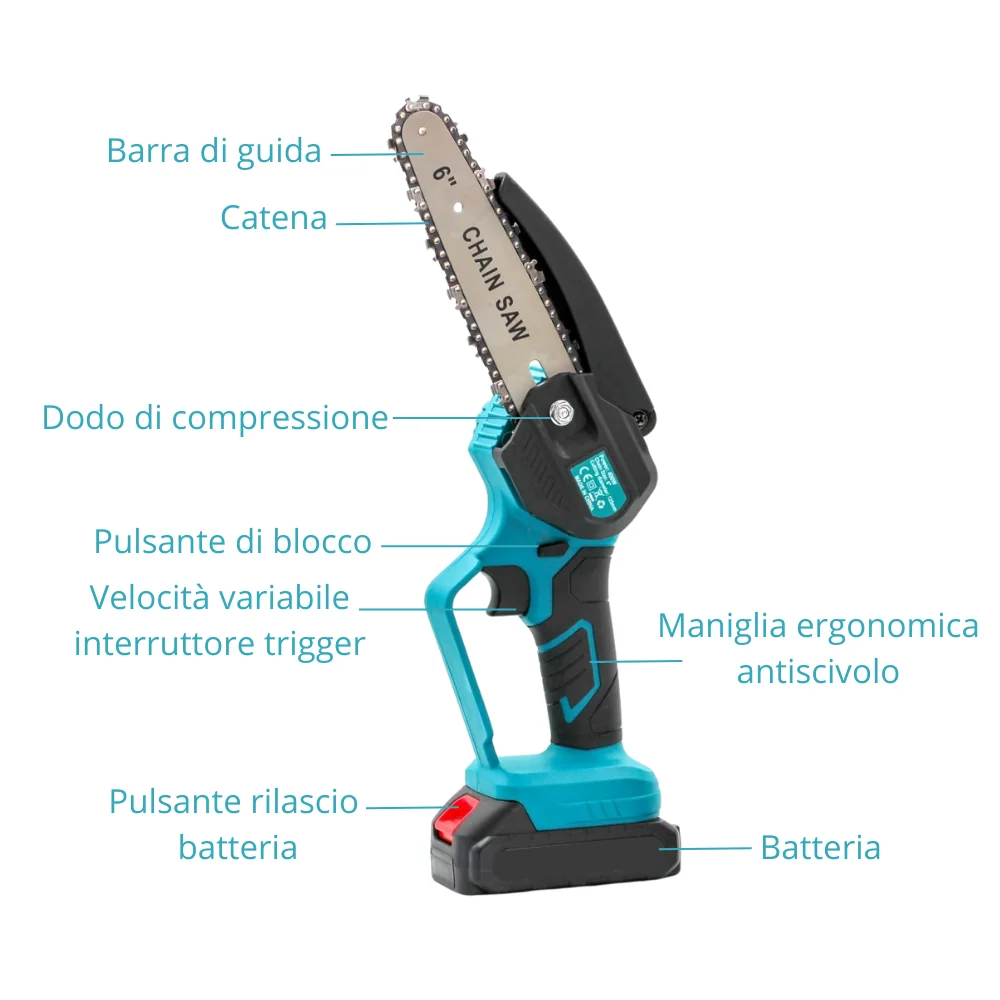 KIT 3 1 DECESPUGLIATORE + MOTOSEGA + FORBICI + 4 BATTERIE 48VF