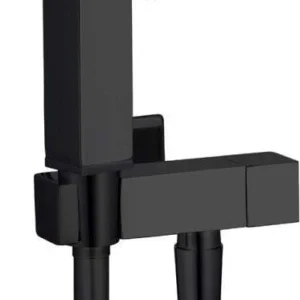 Kit Idroscopino Nero Quadro Doccetta Per Wc Portatile Shut-Off Monogetto Con Leva