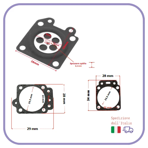 KIT MEMBRANE e guarnizione per carburatore WALBRO decespugliatore