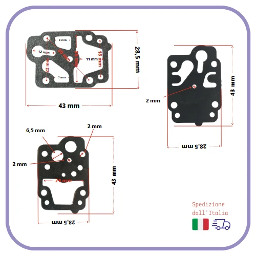 KIT MEMBRANE e guarnizione per carburatore WALBRO decespugliatore