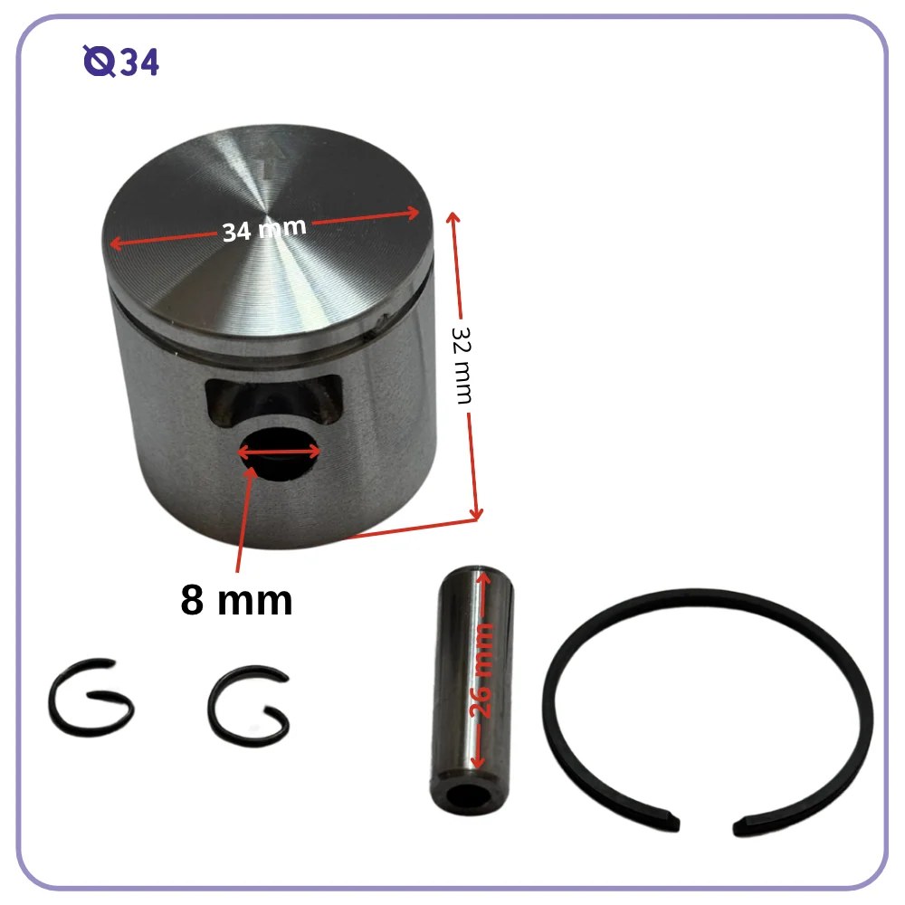 Kit Pistone Ø34 mm per Decespugliatore Oleo Mac Sparta Efco dynamac 25cc (Copia)