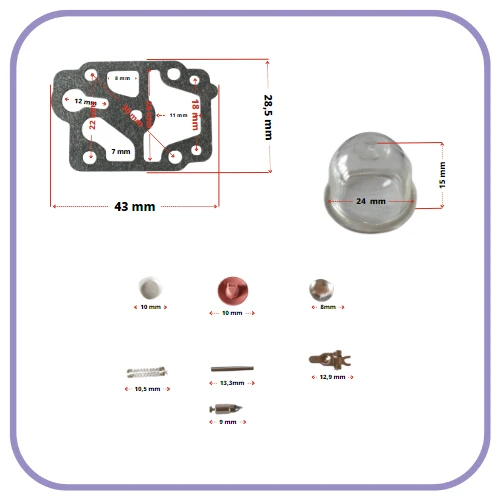 Kit Riparazione Carburatore Walbro per Decespugliatore e Tagliasiepe