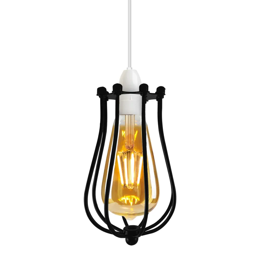 Lampada sospensione moderna filo nero creativa per la casa ~ 2676