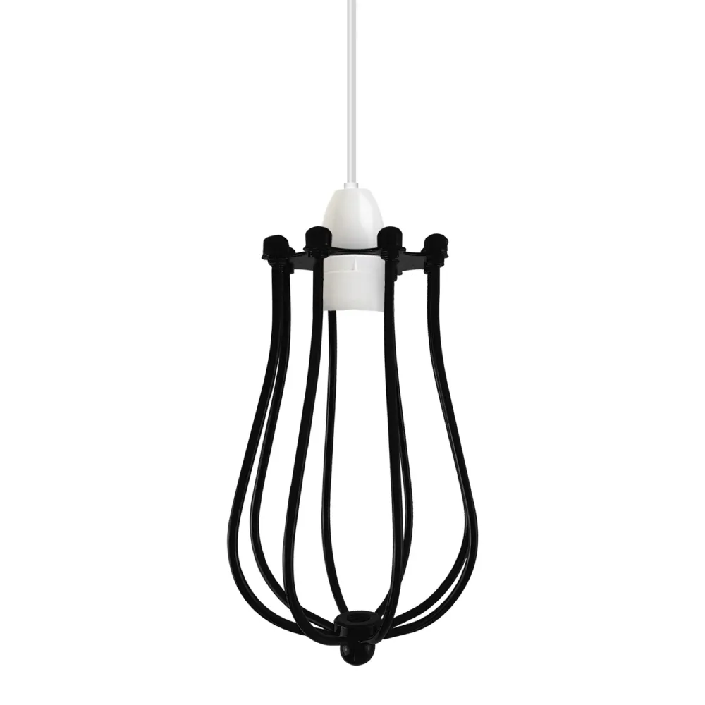 Lampada sospensione moderna filo nero creativa per la casa ~ 2676
