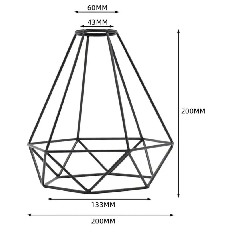 Lampadari sospensione minimalisti con paralumi filo metallico gabbia ~2596