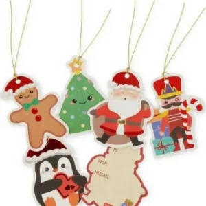 Legami Biglietto Natale C/filo 5x9cm 10pz Legami Sagomati Set Di 10 Etichette Chiudipacco Merry Christmas