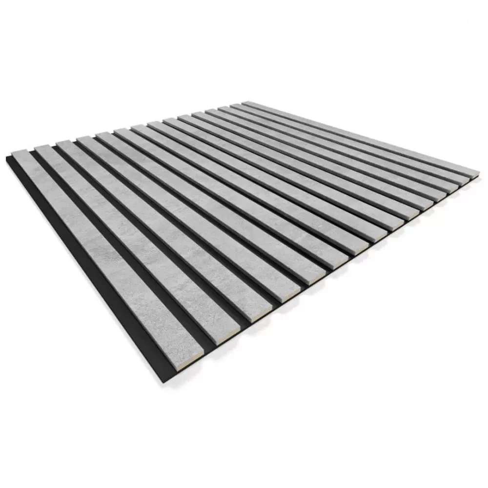 Listelli acustici MDF Grigio Chicago mis. 60 cm x 60 cm modello QUADRO FLESSIBILE