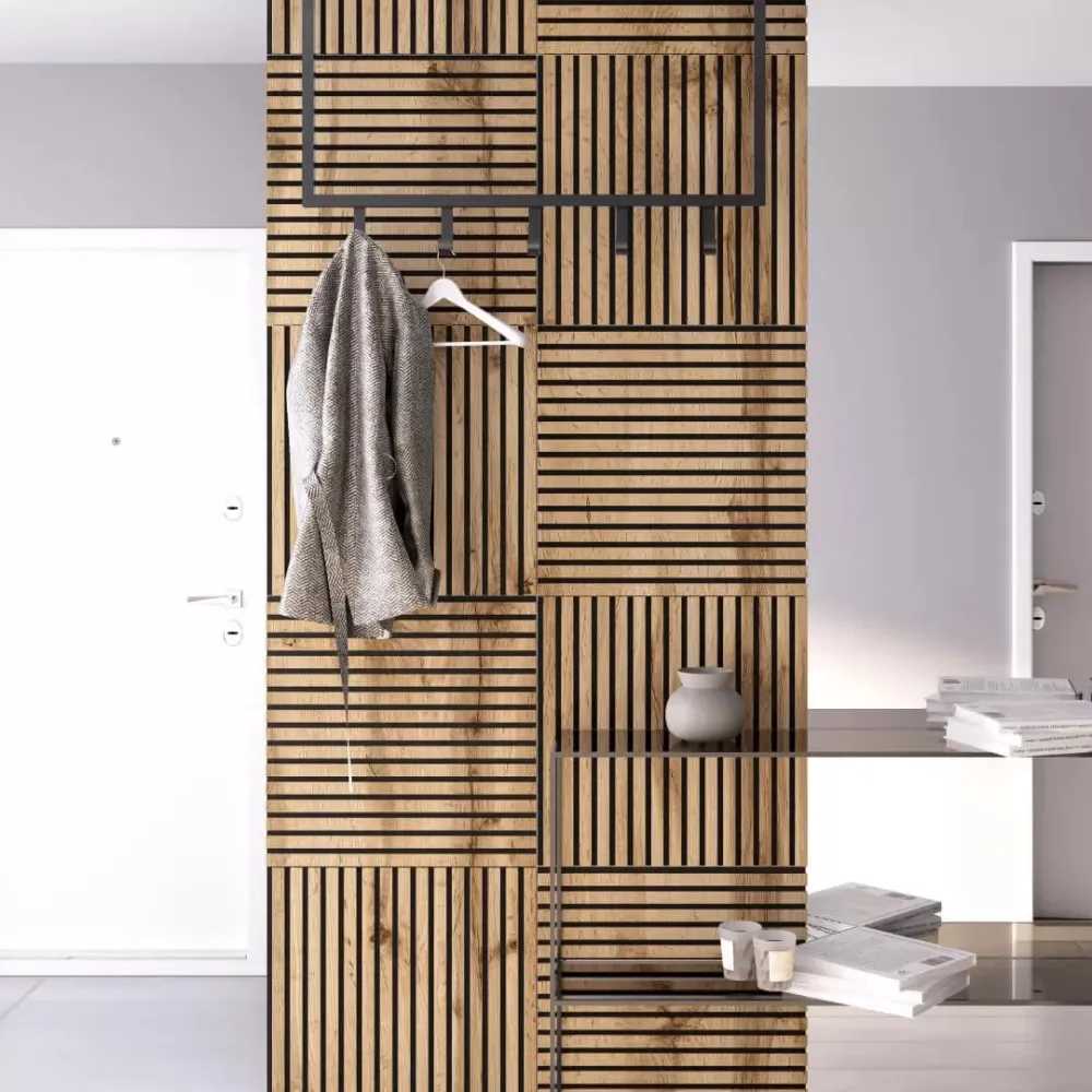 Listelli acustici MDF Noce mis. 60 cm x 60 cm modello QUADRO FLESSIBILE