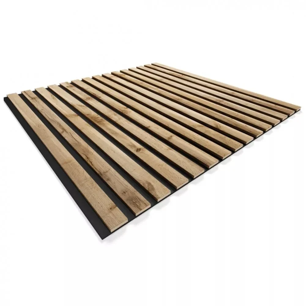 Listelli acustici MDF Noce mis. 60 cm x 60 cm modello QUADRO FLESSIBILE