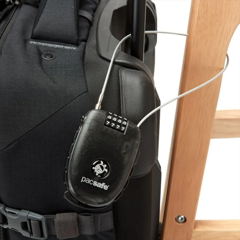 Lucchetto con cavo retrattile Pacsafe Retractasafe 250 Filo acciaio inossidabile 4 quadranti