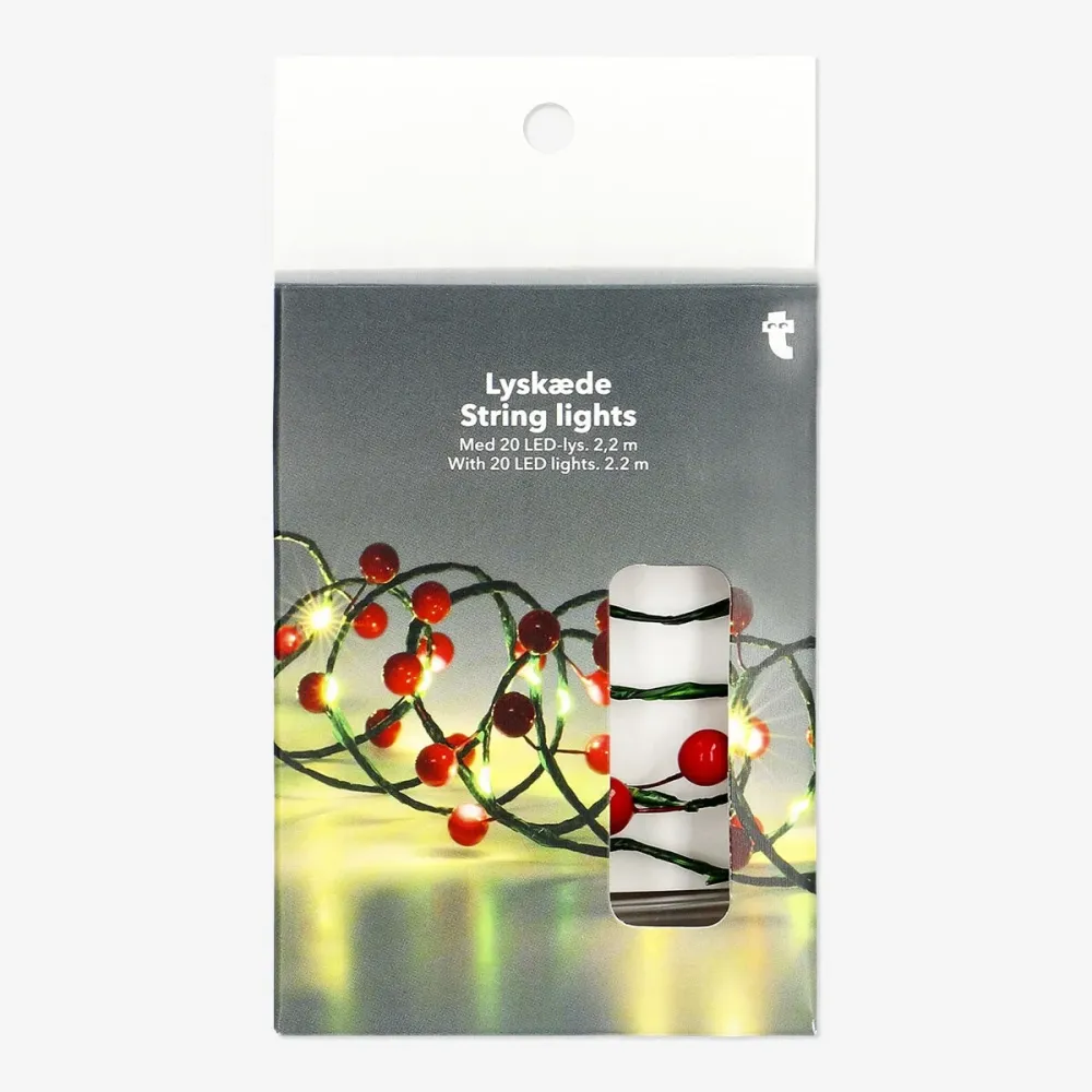 Luci filo con bacche rosse - 220 cm
