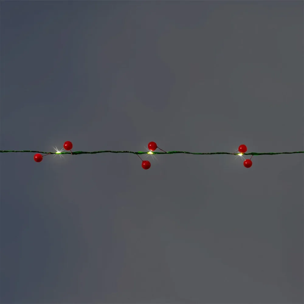 Luci filo con bacche rosse - 220 cm
