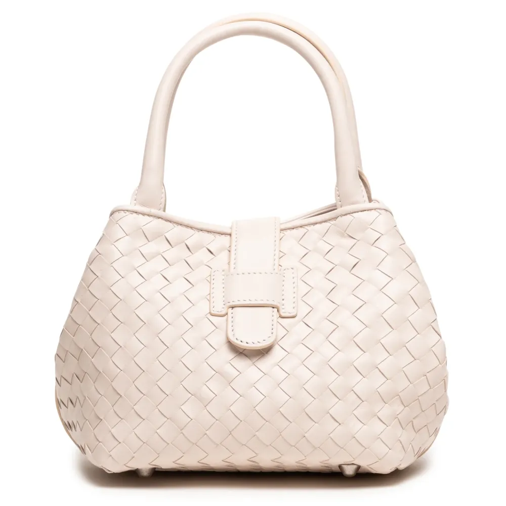 Lucia Top Handle Bag Intreccio Quadro Beige