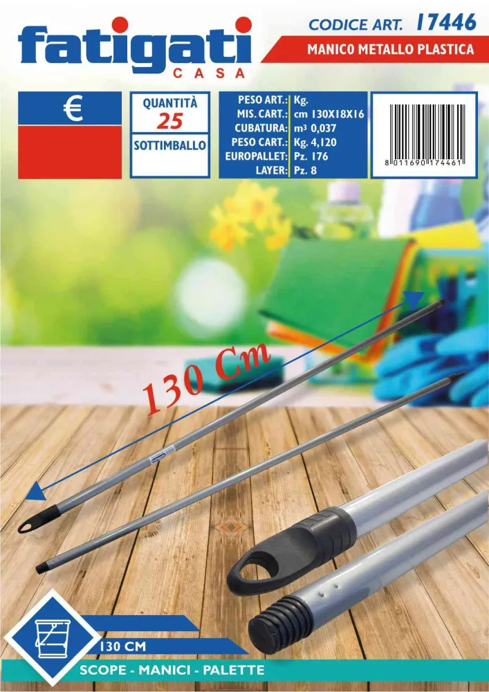 MANICO METALLO PLAST. CM130 25/CT