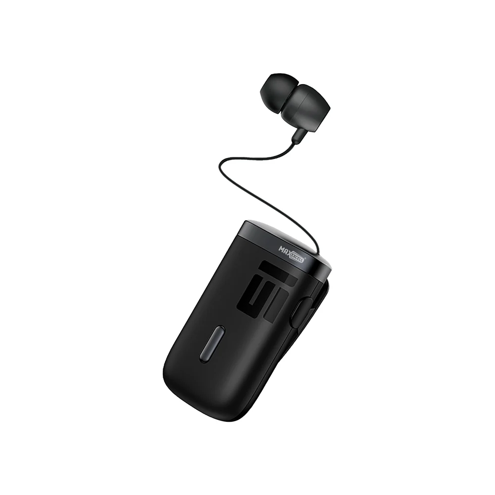 MAXEXCELL Auricolare Bluetooth – Wireless, con Microfono Integrato e filo retrattile