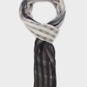 NALÌ | Sciarpa stripes sottile nera filo lurex