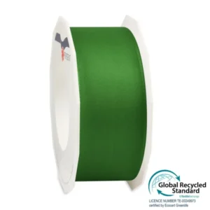 Nastro lyon di seta 4cmx25mt con bordo filo verde sempreverde