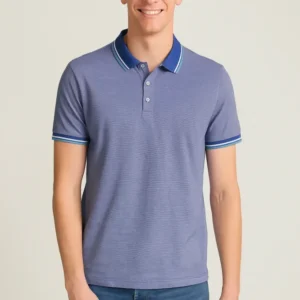 POLO UOMO FILO SCOZZIA MEZZA MANICA BORDINO SPACCHETTI RIGATA MARCA RE DEL MARE ART. 963150