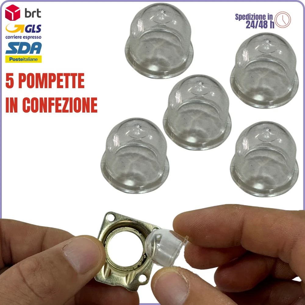 5 Pompetta Primer Carburatore 16 22 19 mm per Motosega Decespugliatore Zama Walbro
