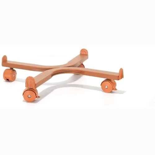 PORTAFIORIERA Portavasi Quadro Acciaio Colore Terracotta SPEEDY 33,5x33,5 cm con RUOTE