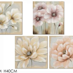 Quadro 40x40cm con decoro floreale - disponibile 4 diversi decori