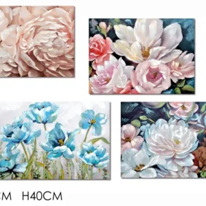 Quadro 60x40cm con decoro floreale - disponibile 4 diversi decori