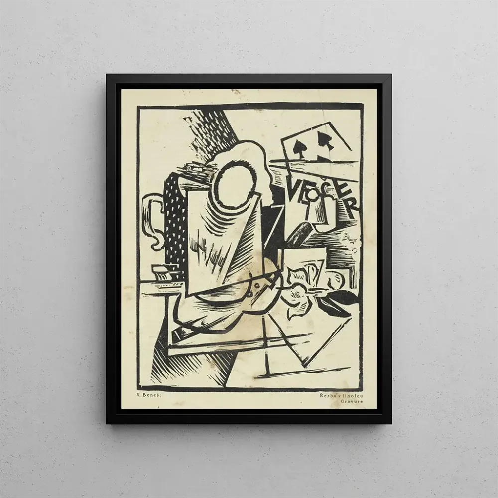 Quadro V. Bene, ezba linoleum, incisione - Vincenc Bene