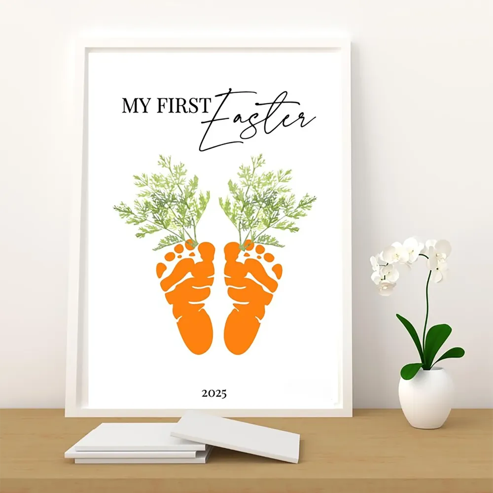 Quadro bianco "My First Easter" personalizzabile 20x30cm
