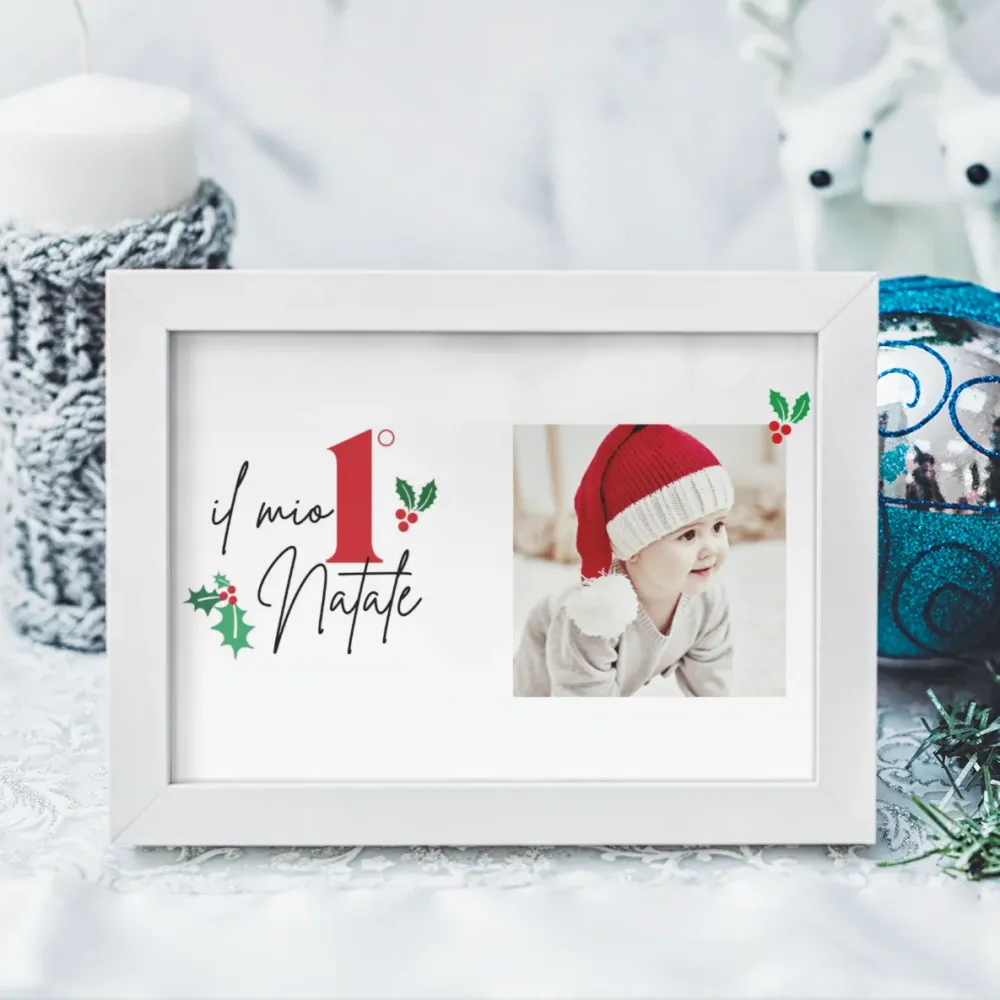 Quadro bianco "1° Natale" personalizzabile 20x30