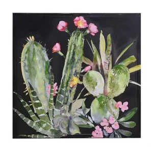 Quadro cactus nero 80x80x3cm 4615680000