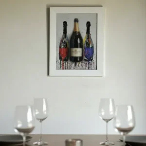 Quadro "Champagne on Wall" - Arredo Design Artigianale di Grande Impatto