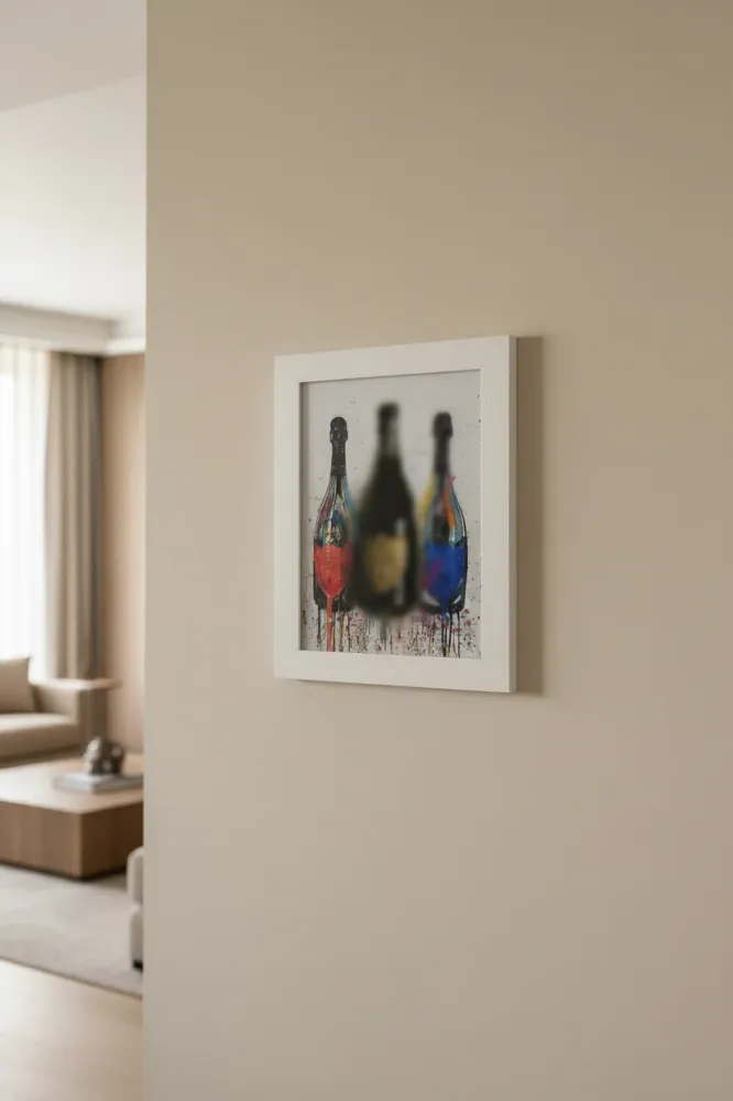 Quadro "Champagne on Wall" - Arredo Design Artigianale di Grande Impatto