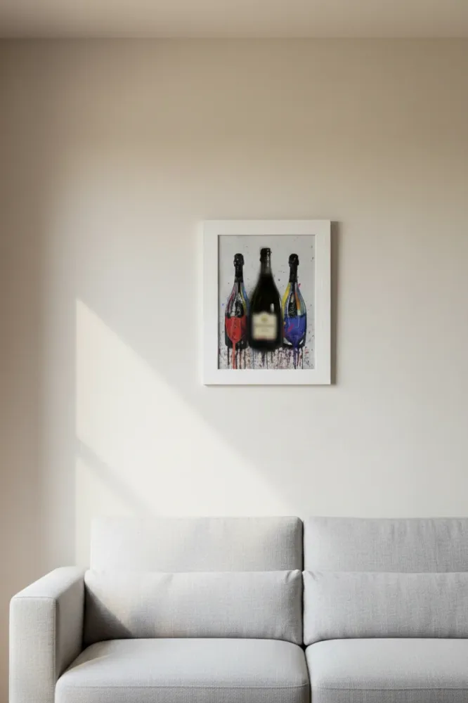 Quadro "Champagne on Wall" - Arredo Design Artigianale di Grande Impatto