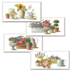 Quadro colazione floral 4 assortimenti 38x22x3cm