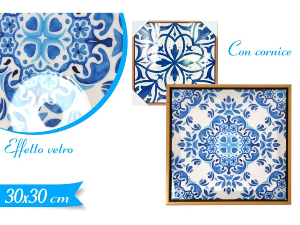 Quadro con cornice effetto vetro 30x30cm